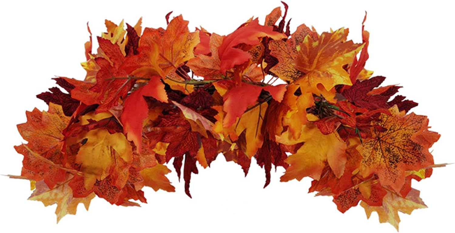 20 Inch Maple Leaf Swag Wreath for Front Door and Wall Decor