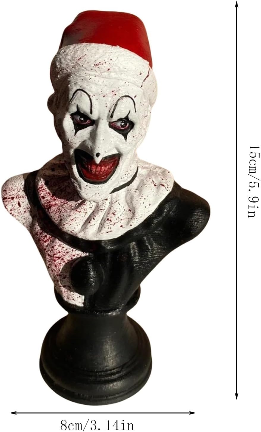 Scary Evil Clown Bust Statue for Home Office Party Decor