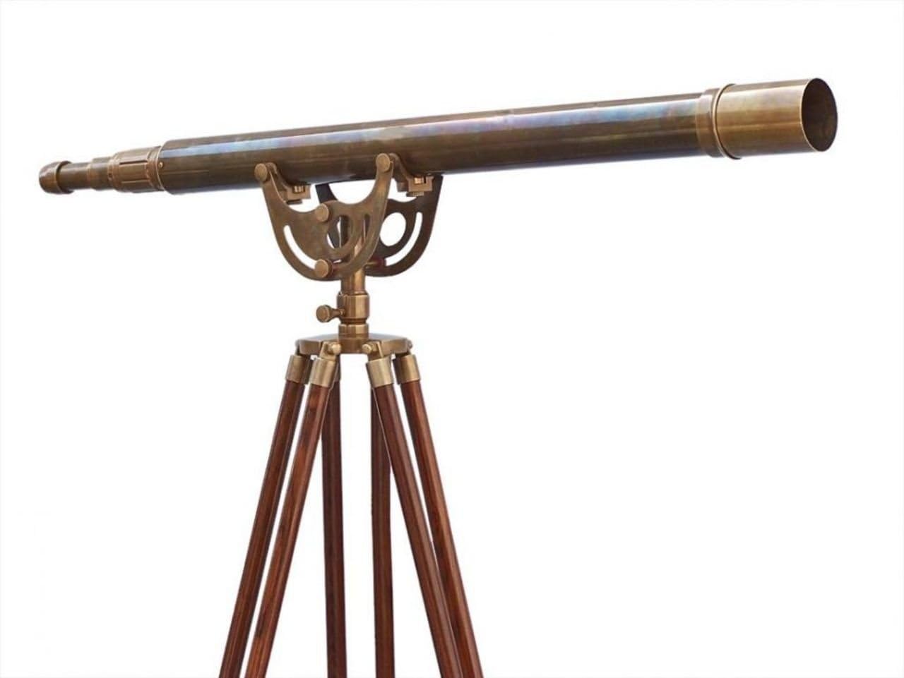 Hampton Nautical Floor Standing Antique Brass Anchormaster Telescope