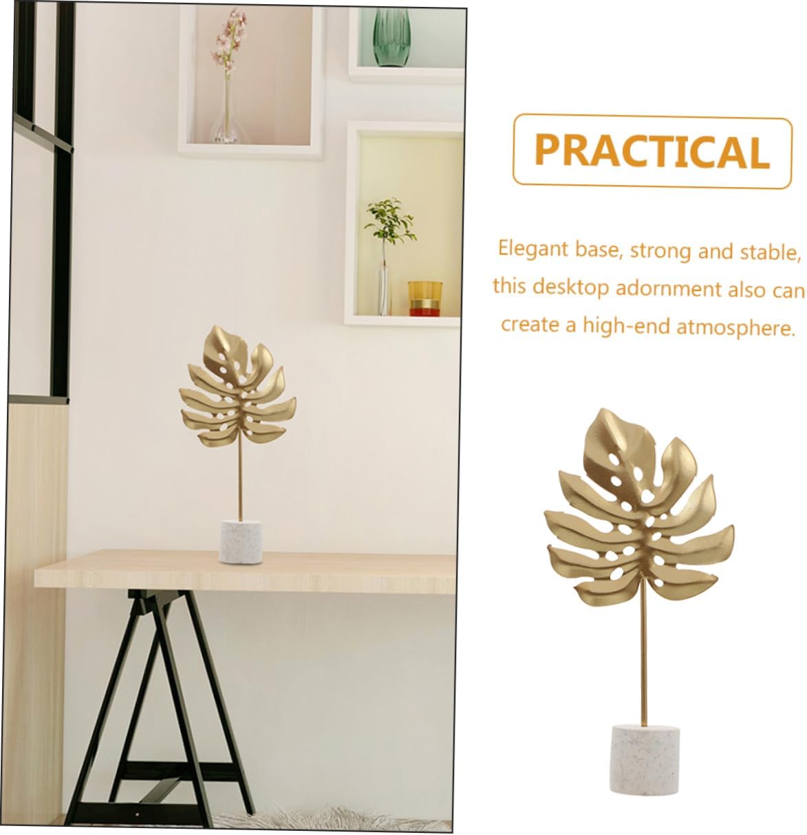 Wakauto Light Luxury Iron Monstera Leaf Decor
