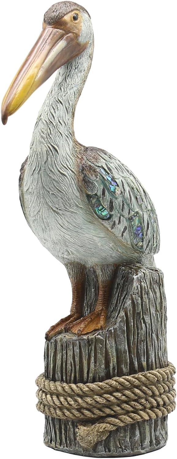 Lukitas Standing Pelican Statue 14 Inch Resin Decor