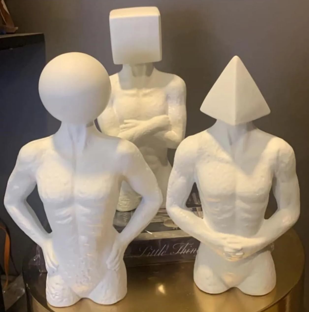 Geometric Head Sculptures Set of 3 Modern Art Decor