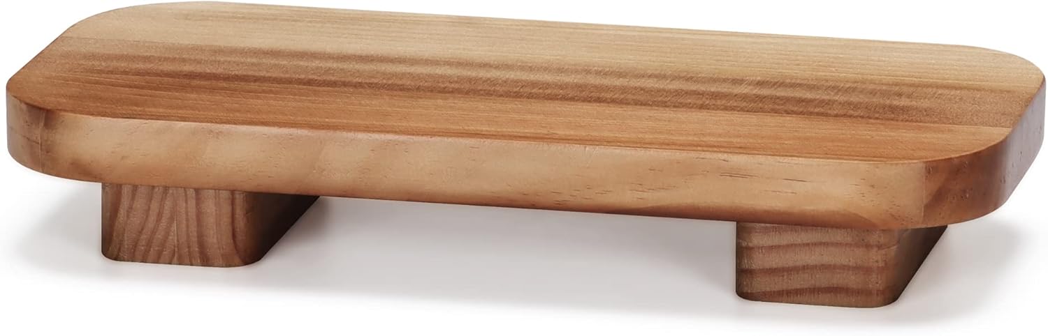 Liswit Farmhouse Wood Tray Rustic 12x55x2 Brown Decorative Riser