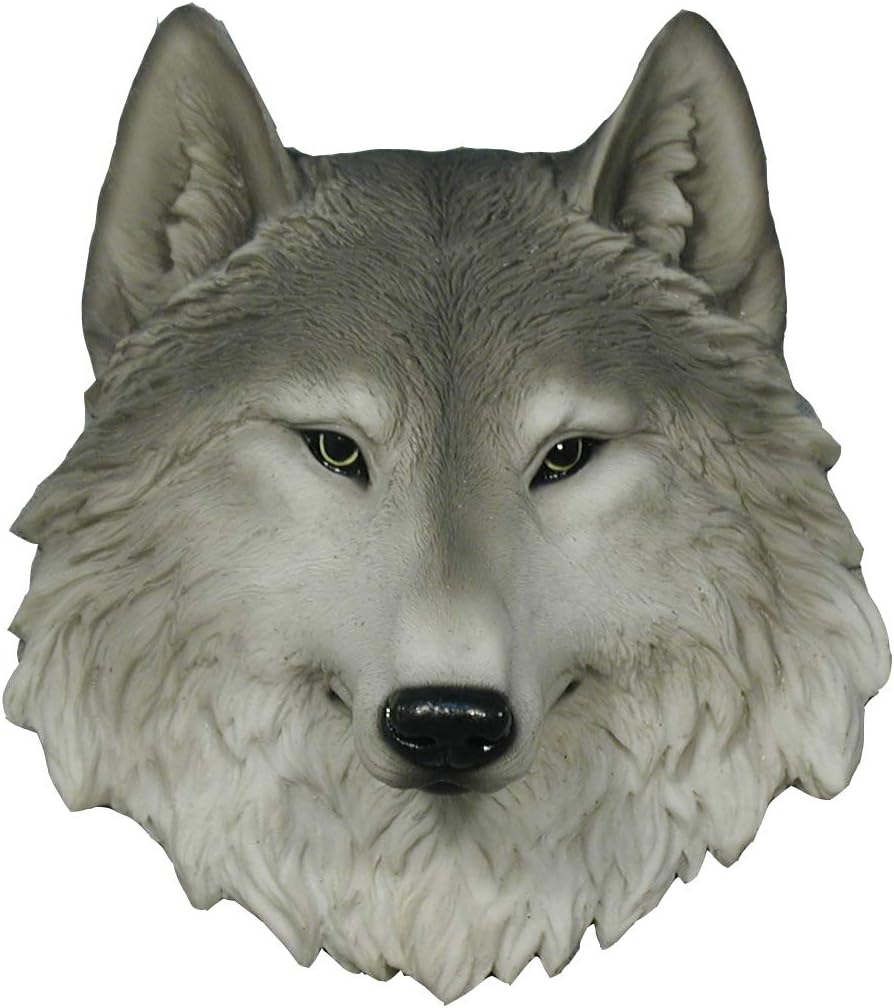 DWK Wolf Head Wall Sculpture 8 Inch Faux Taxidermy