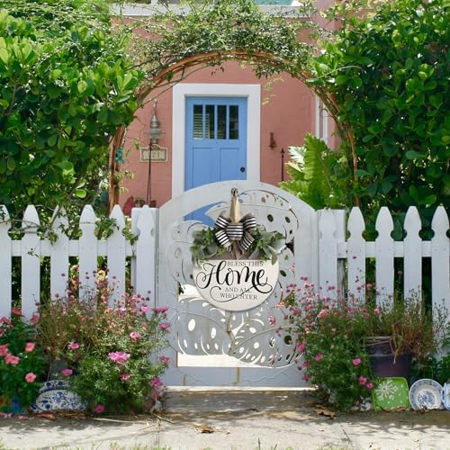 Welcome Sign for Front Door Rustic Wood Wreath Decor