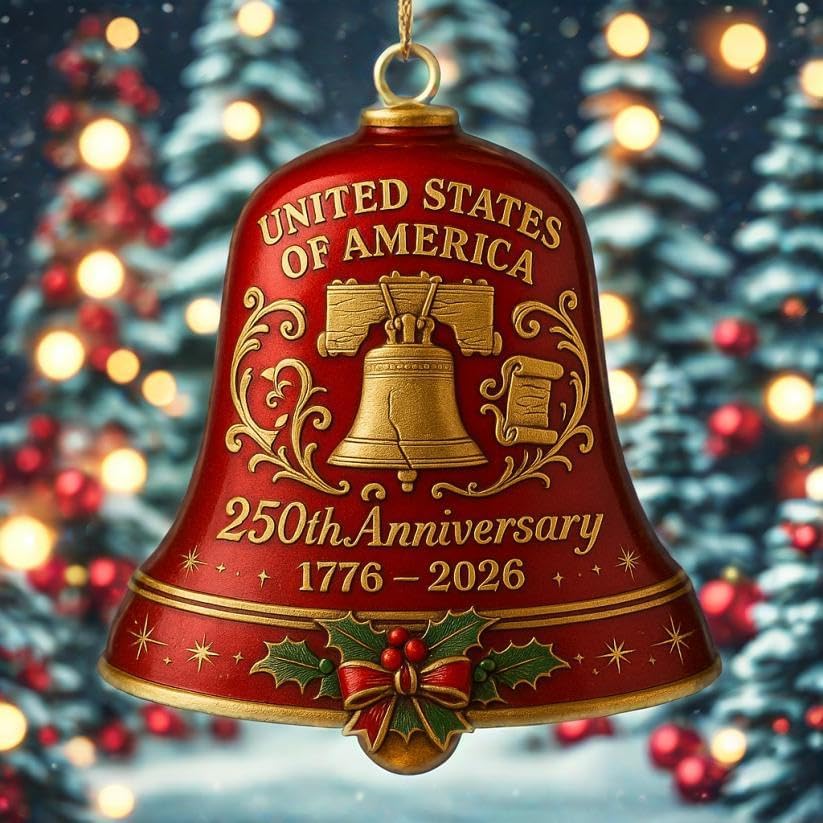 United States 250th Anniversary Bell Ornament 1