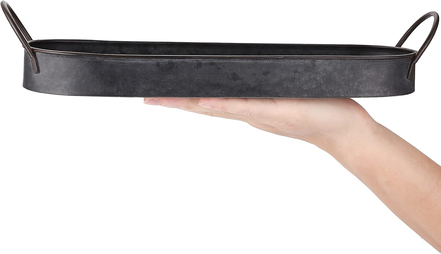 Hipiwe Rustic Metal Serving Tray with Handles 1