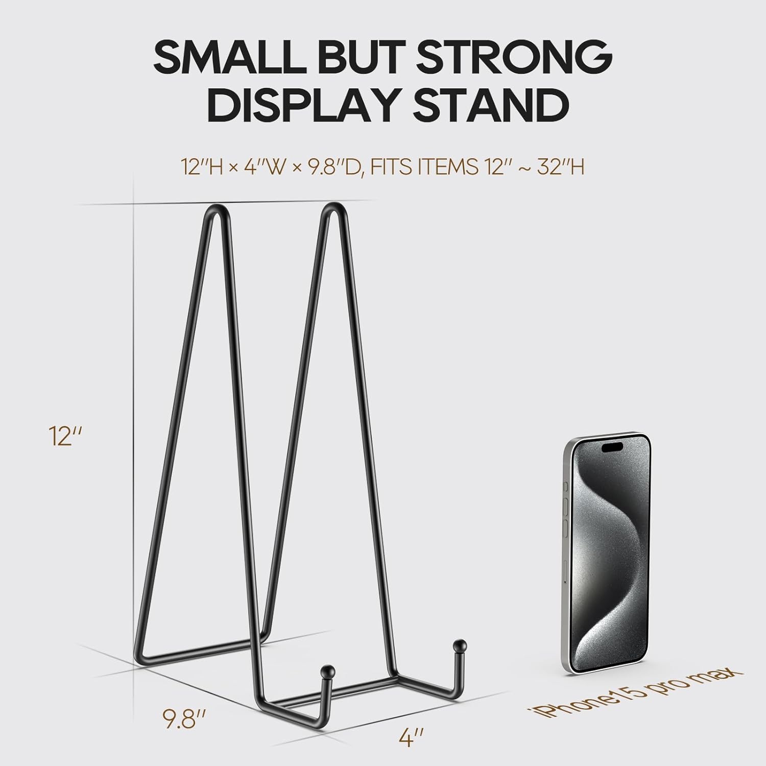 HONGYUTAI 3 Pack 12 Inch Plate Stands Display Holders Black