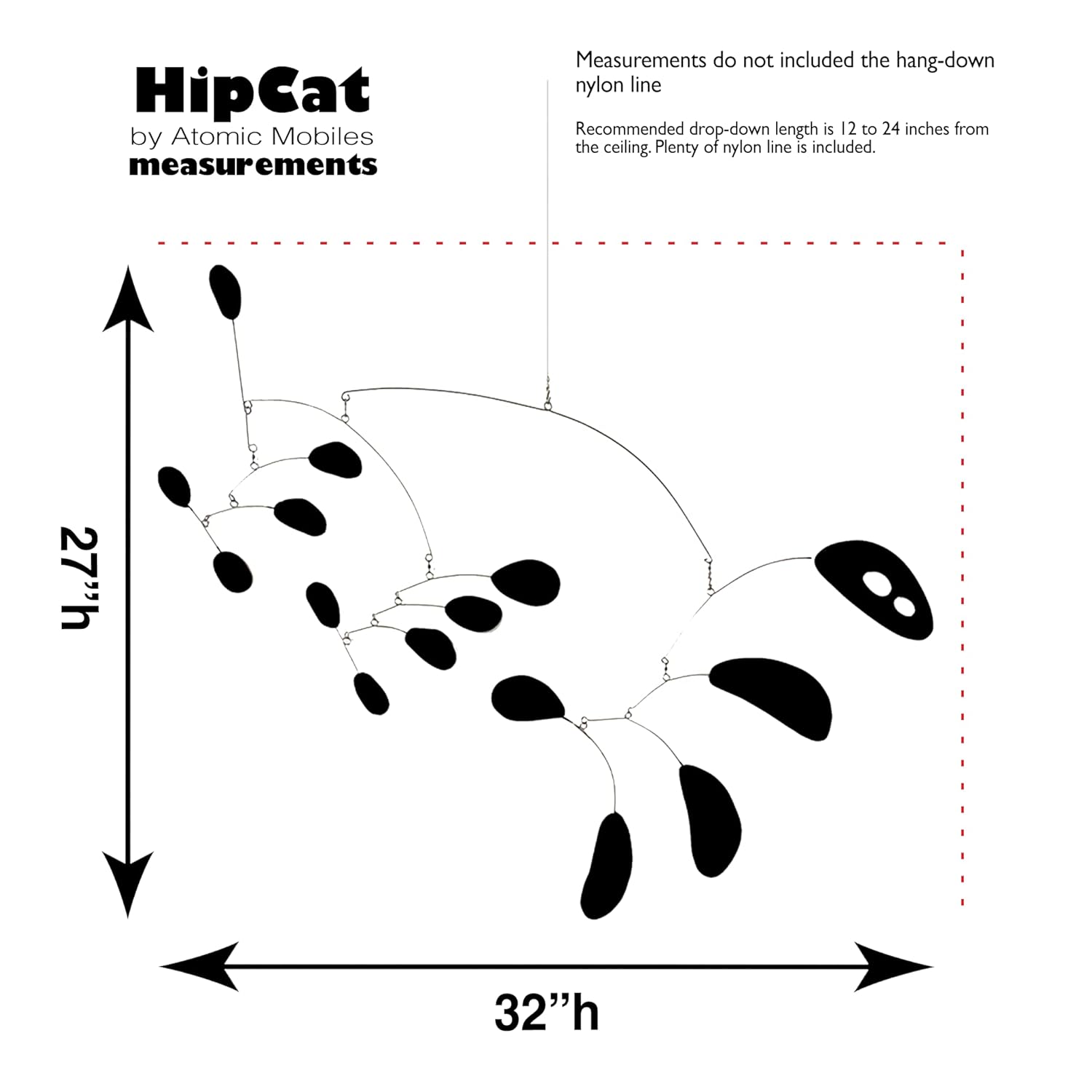 Elegant HipCat Art Mobile 27 x 32 - Retro Mid Century Modern Design