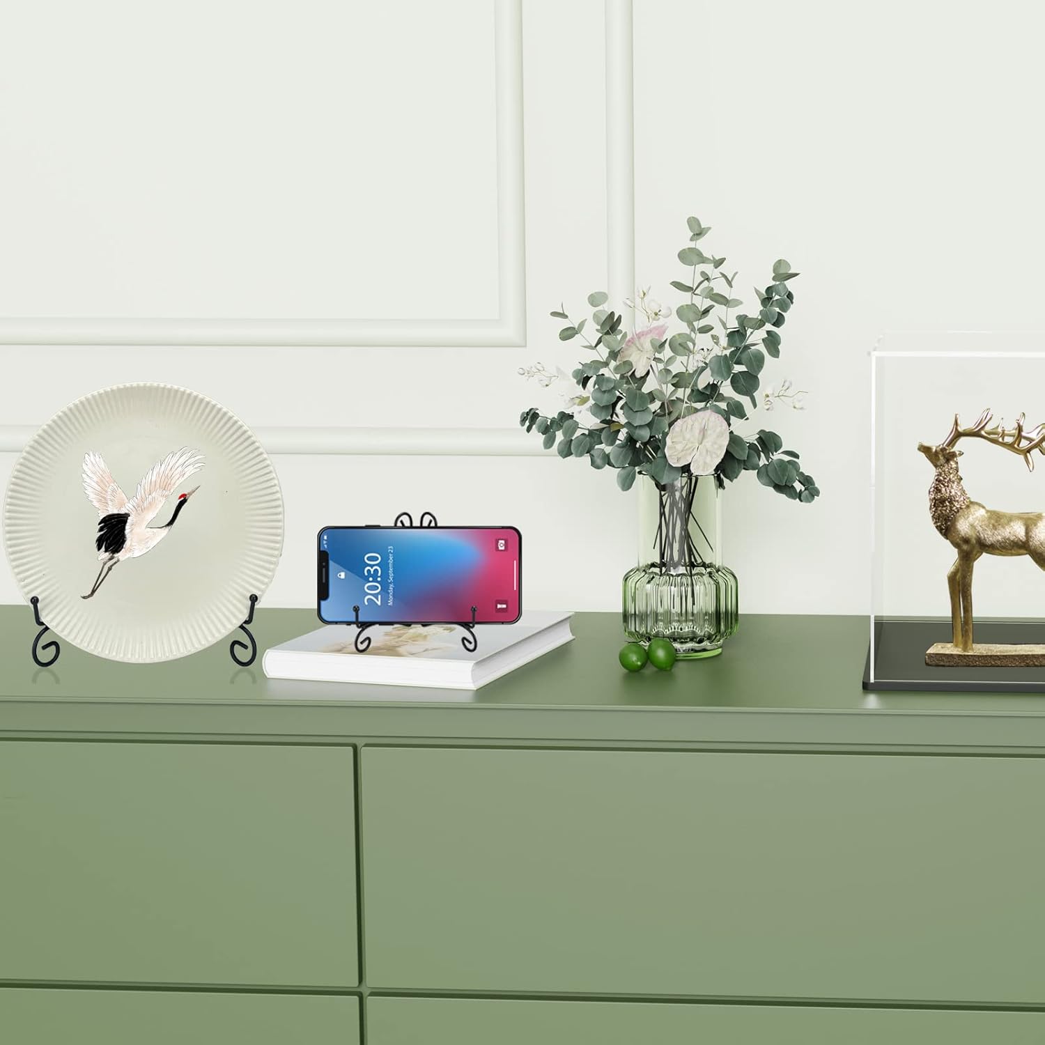 SVENJBB 12 Inch Black Metal Plate Stand for Display