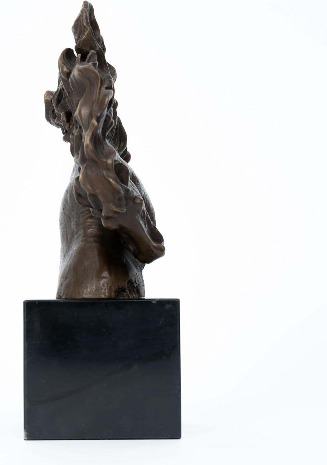 Bronze Horse Head Sculpture with Marble Base