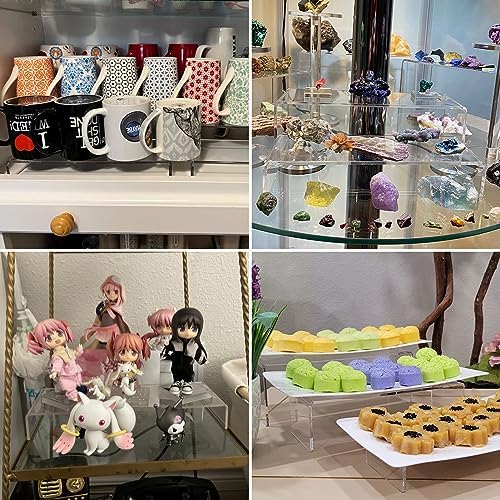 Albumgit Acrylic Display Risers 8 Pack for Collectibles Decoration Organizer