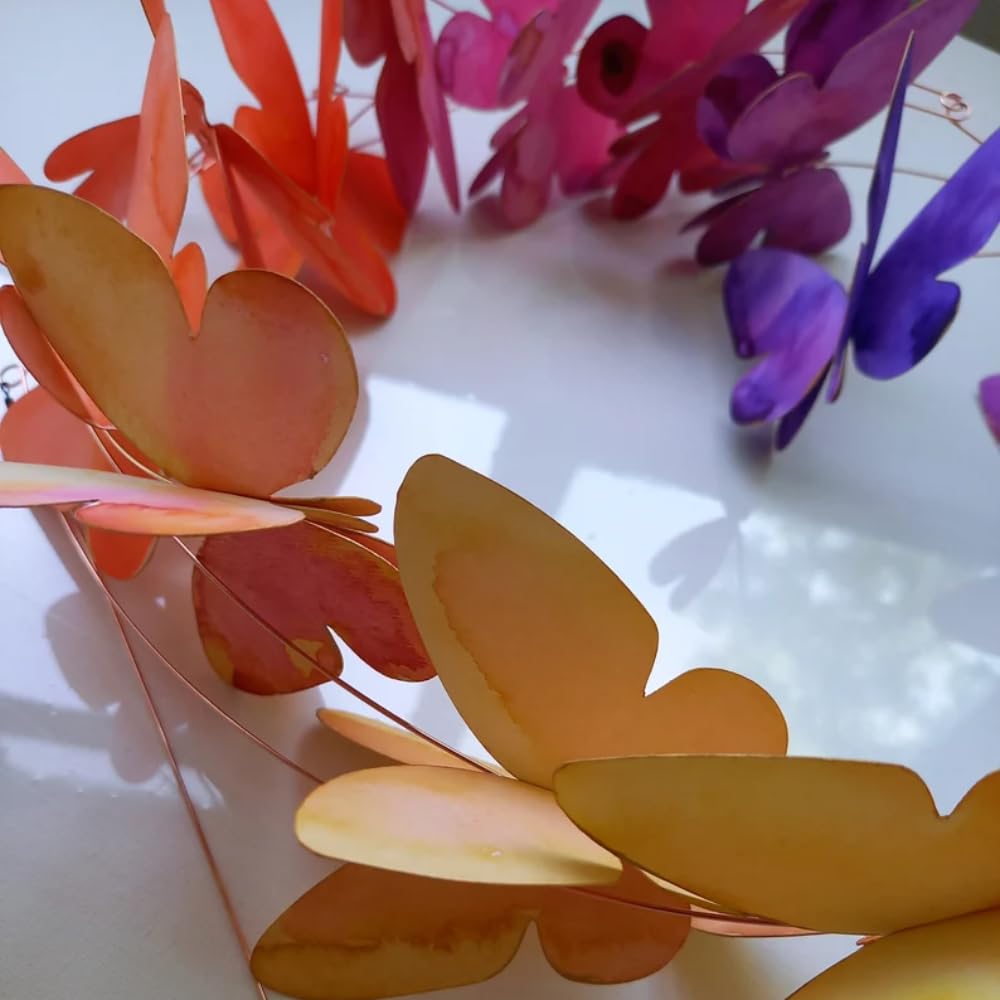 Flower Colors Butterfly Mobile Wall Decor