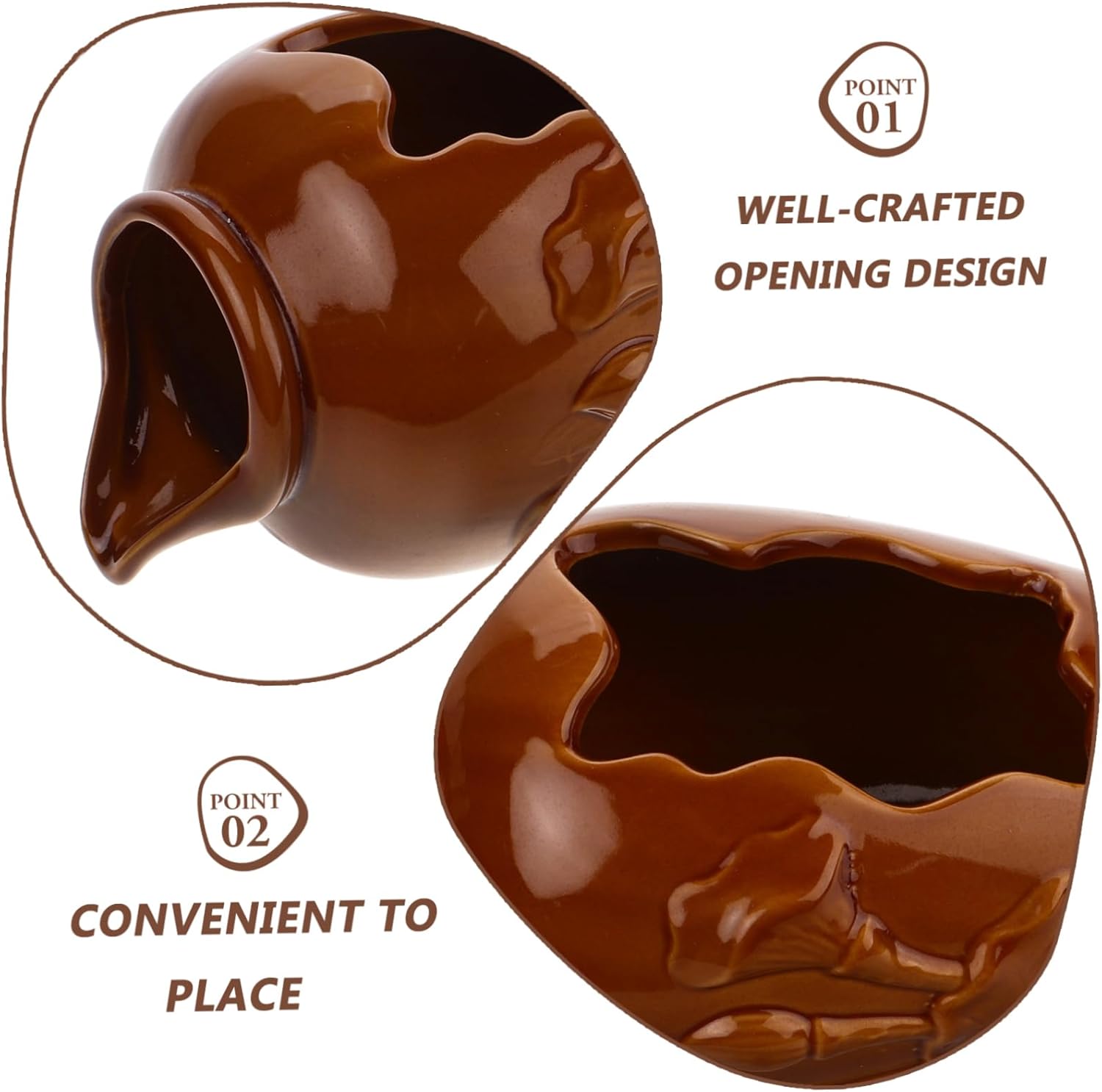 Ceramic Waterfall Jar Indoor Decorative Fountain for Hydroponic Planters and Relaxing Water Flow