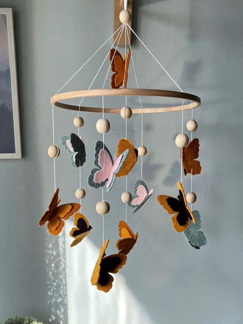 KENFUW Butterflies Nursery Decor Mobile Hanging