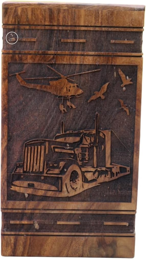 Vintage Truck Wooden Cremation Urn for Ashes - 5 Sizes