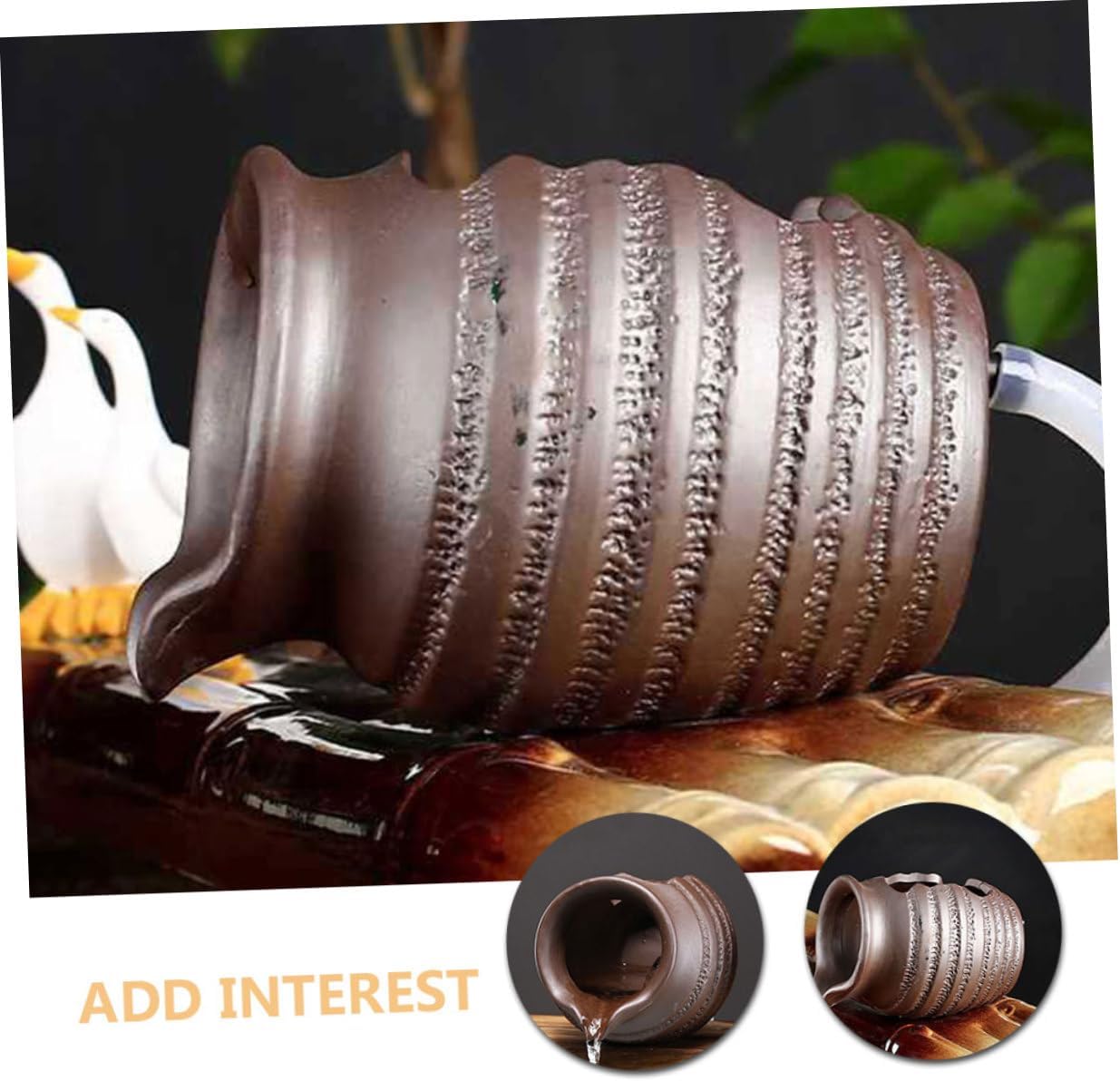 Vintage Ceramic Waterfall Jar for Home and Garden Decor