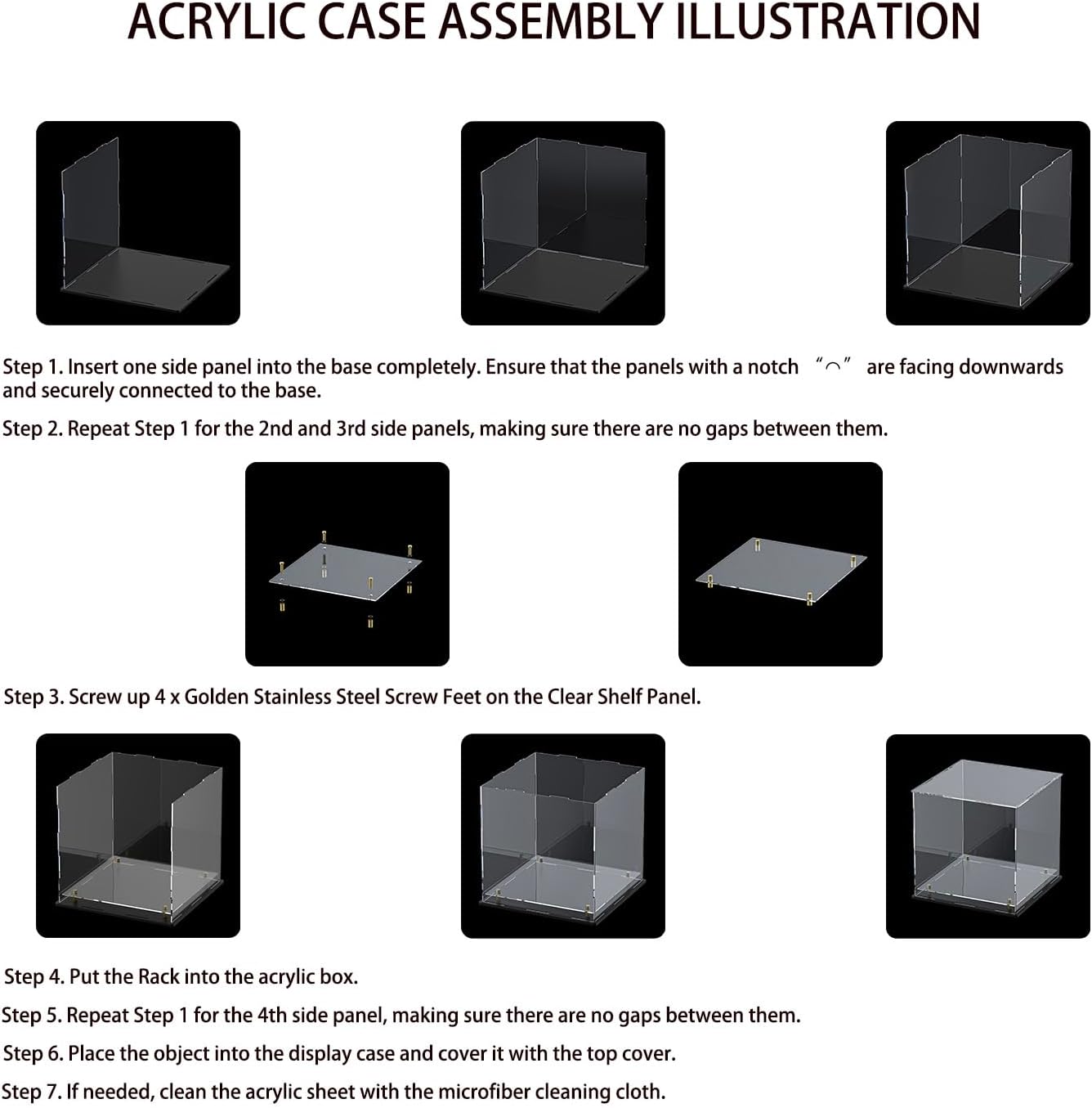 UoYeet Acrylic Display Case with Floating Shelf and Thick Base