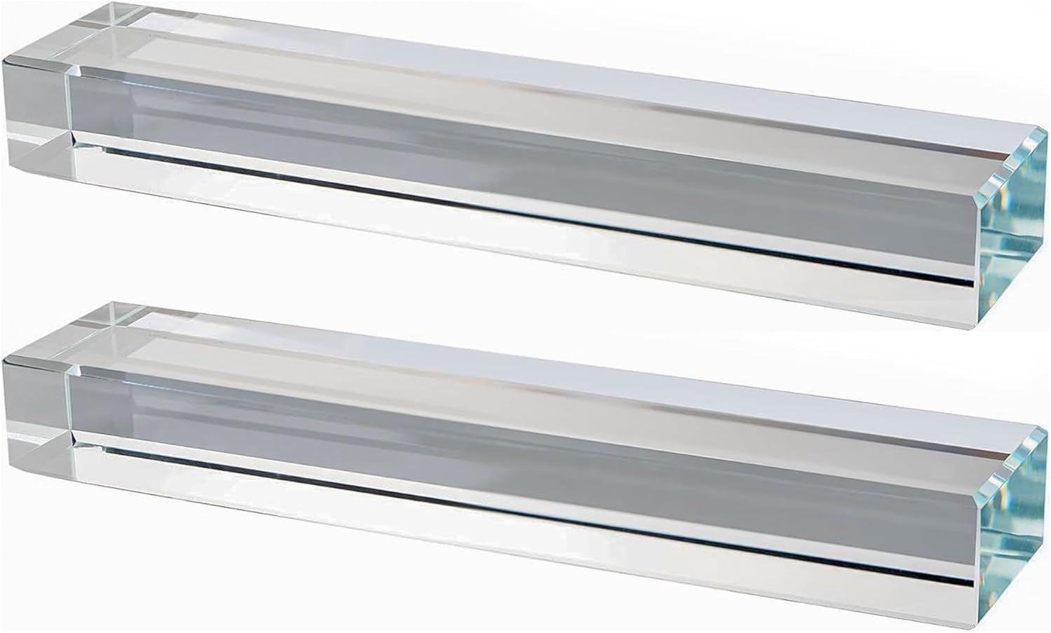 Modern Clear K9 Glass Paperweight Set 2 Pcs