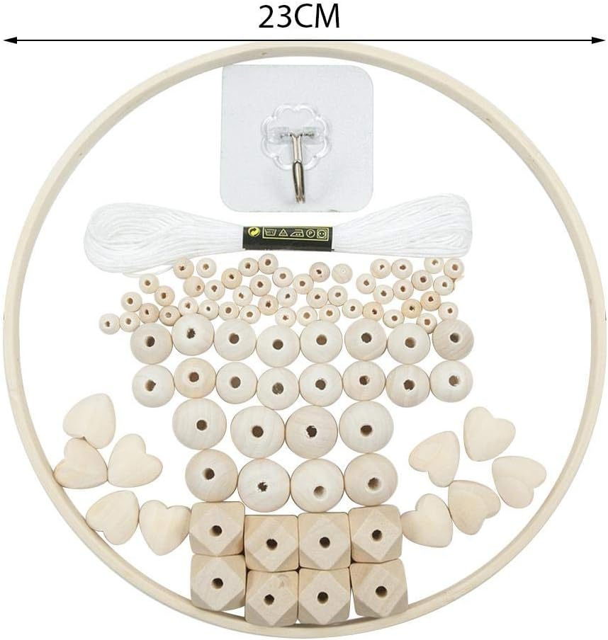 DIY Wooden Wind Chime Bed Mobile Set with Beads