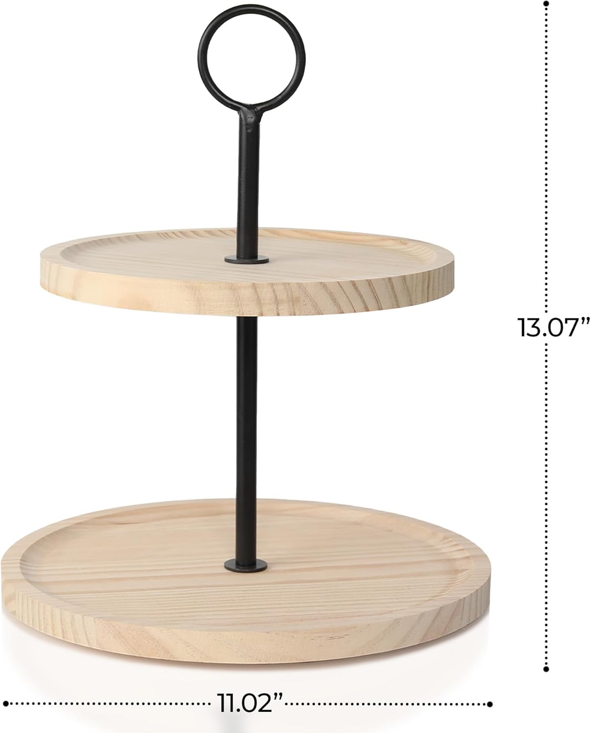 KIBAGA Decorative Wooden Tiered Tray Stand