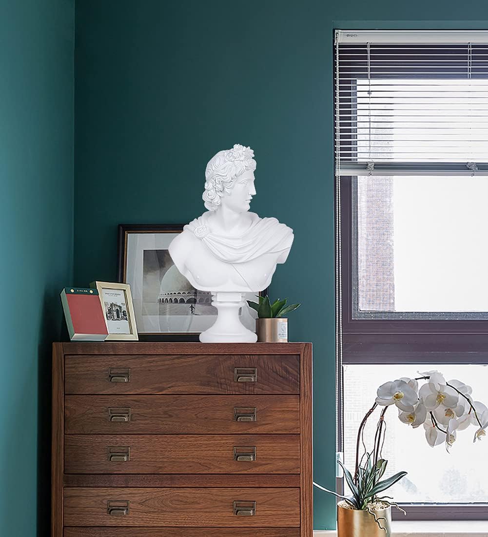 YUEOECOR 142 Inch Greek Apollo Bust Sculpture for Home Dcor