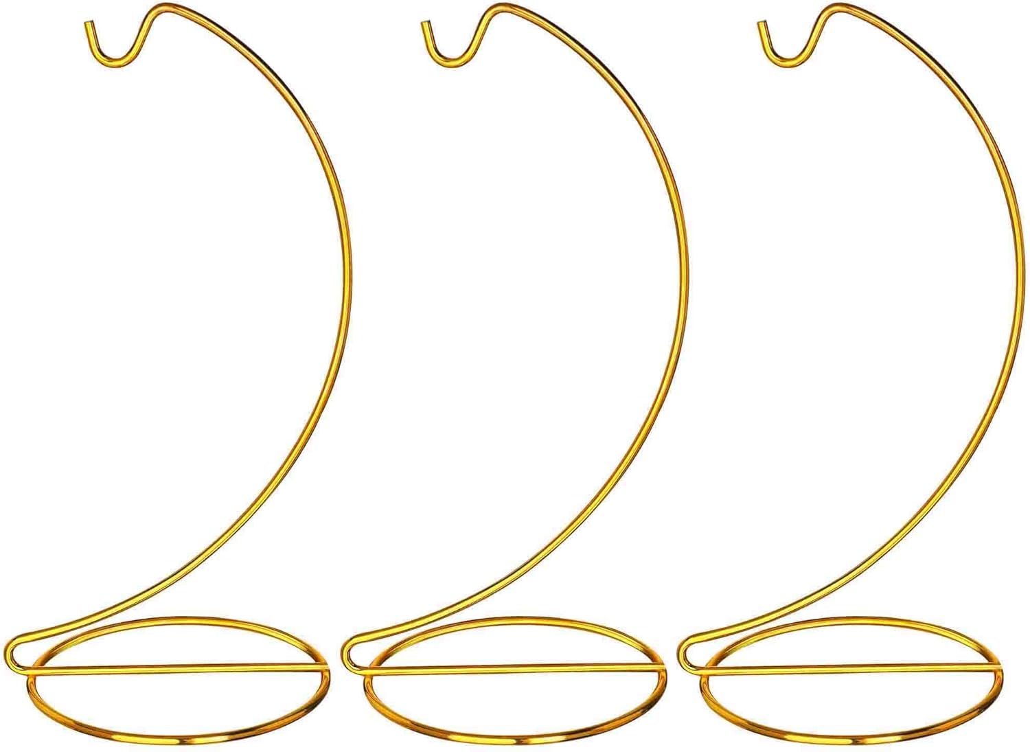 HD HYALINE DORA 3 Pack Gold Hanging Ornament Display Stand Holder Hook for Glass Globe Terrarium Table Decor