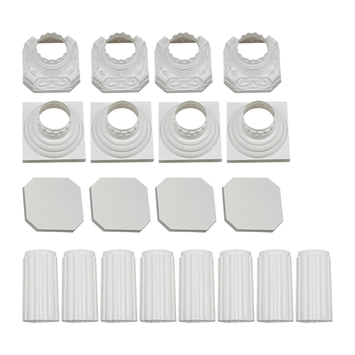 4pcs White Wedding Roman Column Decor Set