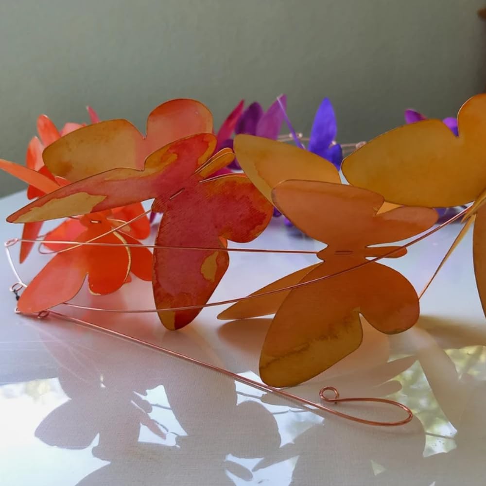 Flower Colors Butterfly Mobile Wall Decor