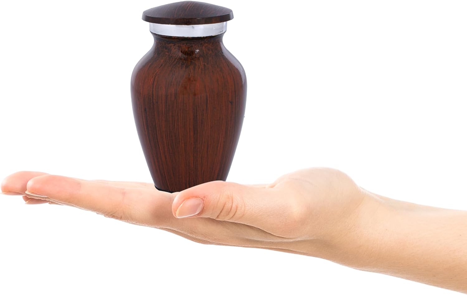 Bless International Hand-Engraved Mini Brass Urn with Lid 3 Inch Keepsake for Ashes or Memorials