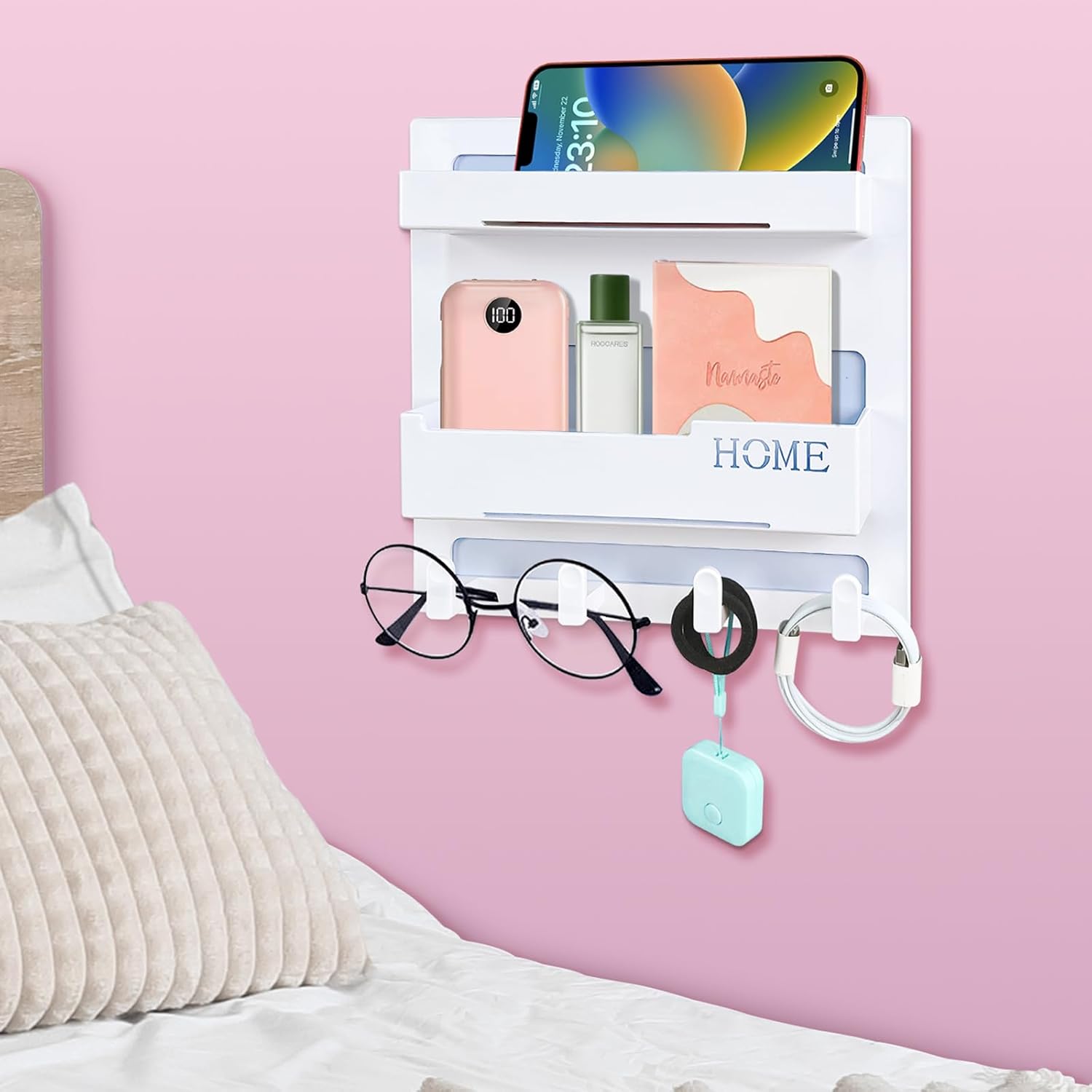Floating Shelf Organizer for Bedroom Storage and Room Decor