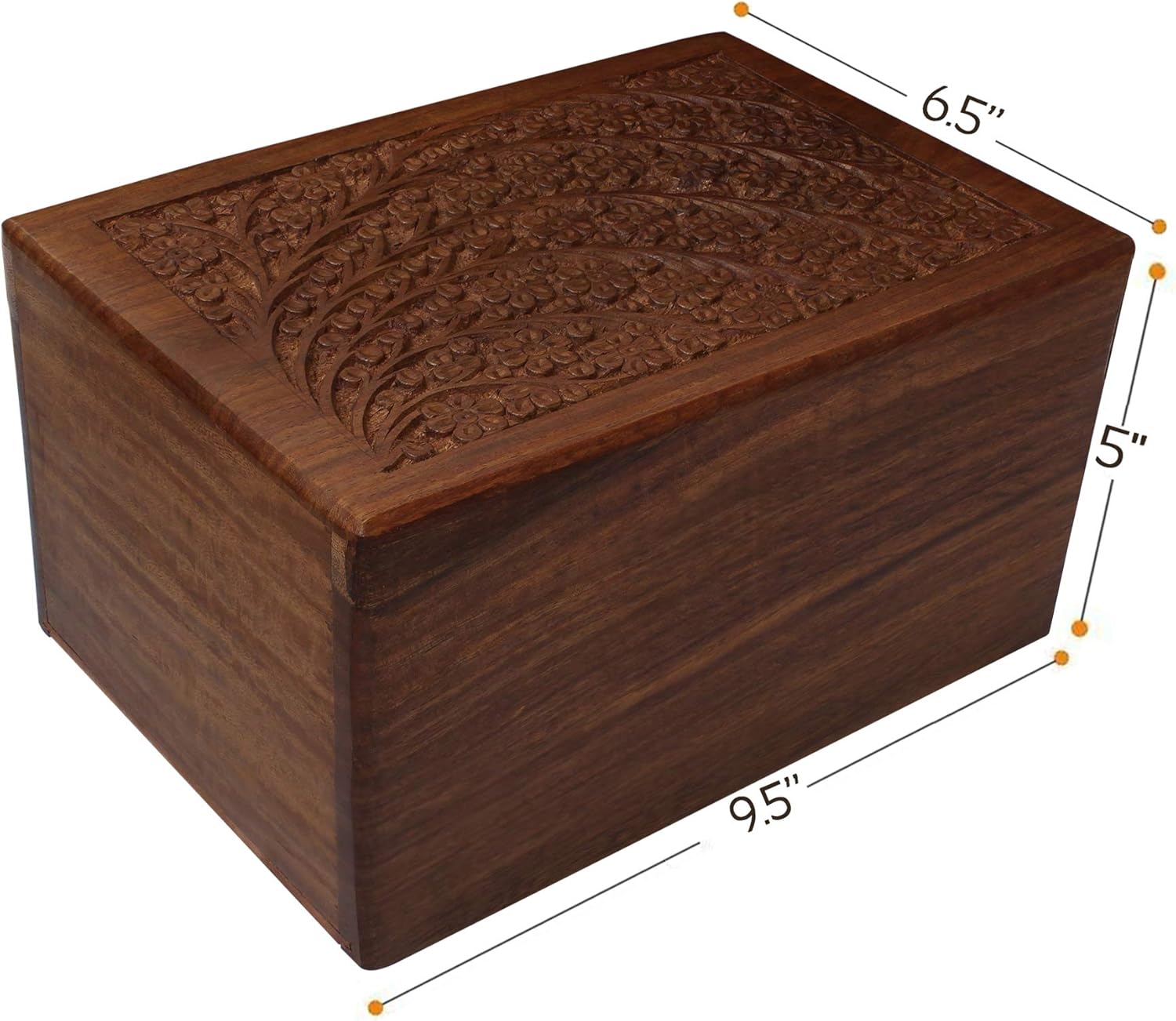 Hand-Carved Rosewood Urn Box - Extra Large 1