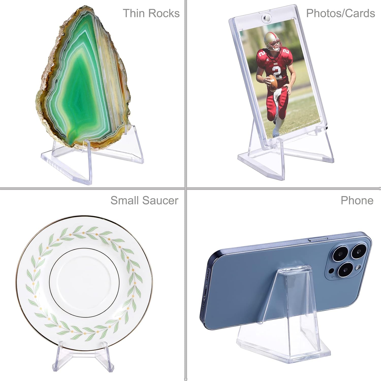 Hipiwe 10 Pack Acrylic Easel Stand for Collectibles Display
