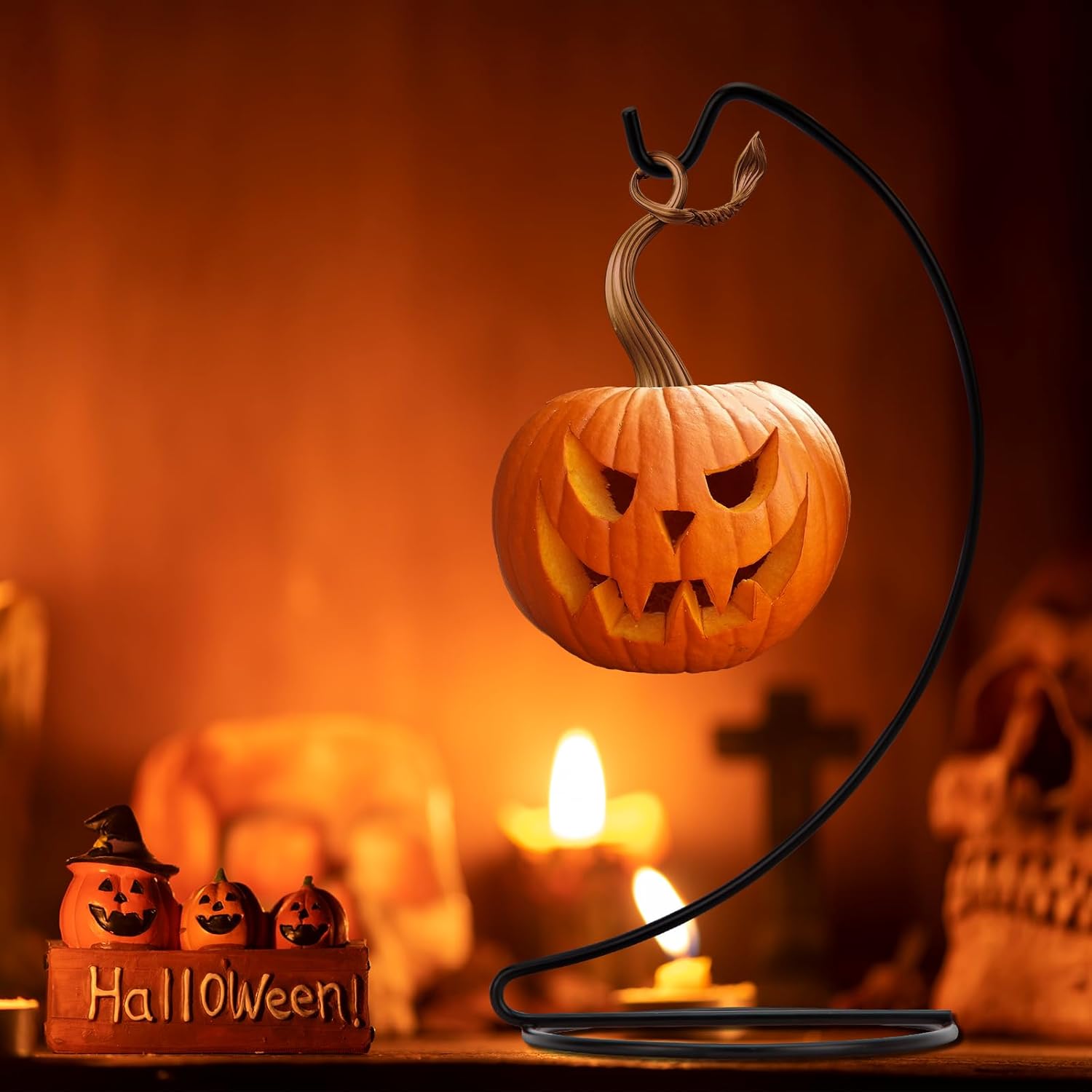 Abom 9in Ornament Display Stand 3 Pack Hanging Hook Hanger for Glass Globe Air Plant Terrarium and Wedding Decor