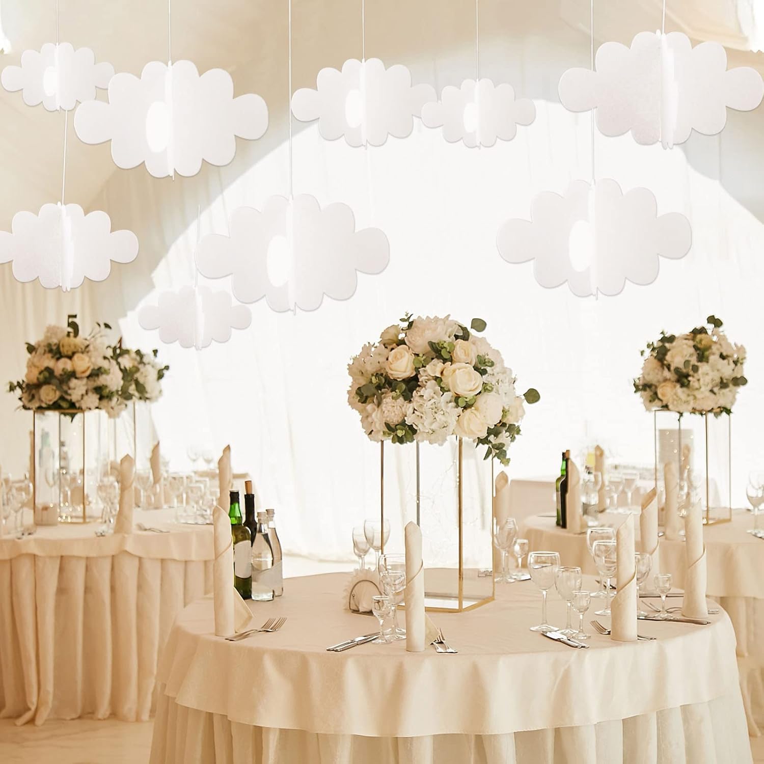 16 Pcs 3D Hanging Cloud Decorations for Ceiling and Wall