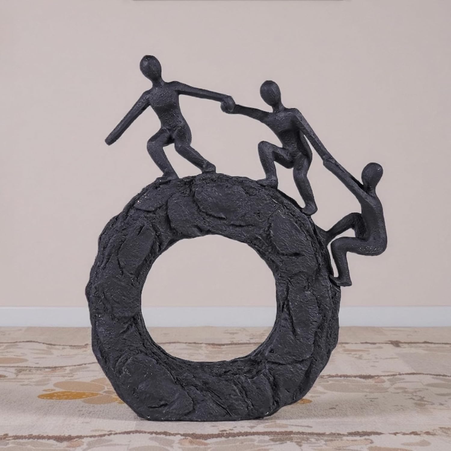 Modern Art Sculpture Black Dynamic Climbing Wall Decor