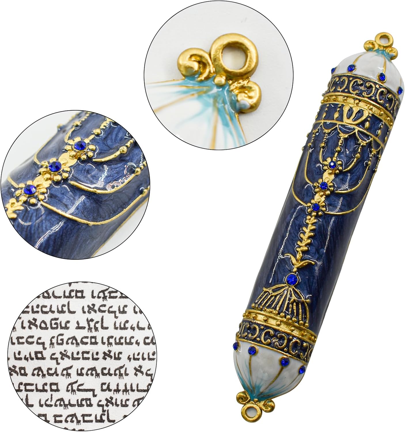 MrMrKura Blue Mezuzah with Scroll for Door Frame
