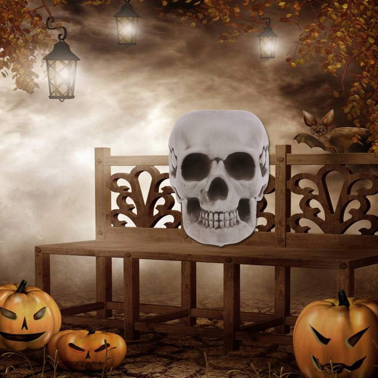 Amosfun 6PCS Halloween Skeletons Skull Head Bone Model Props