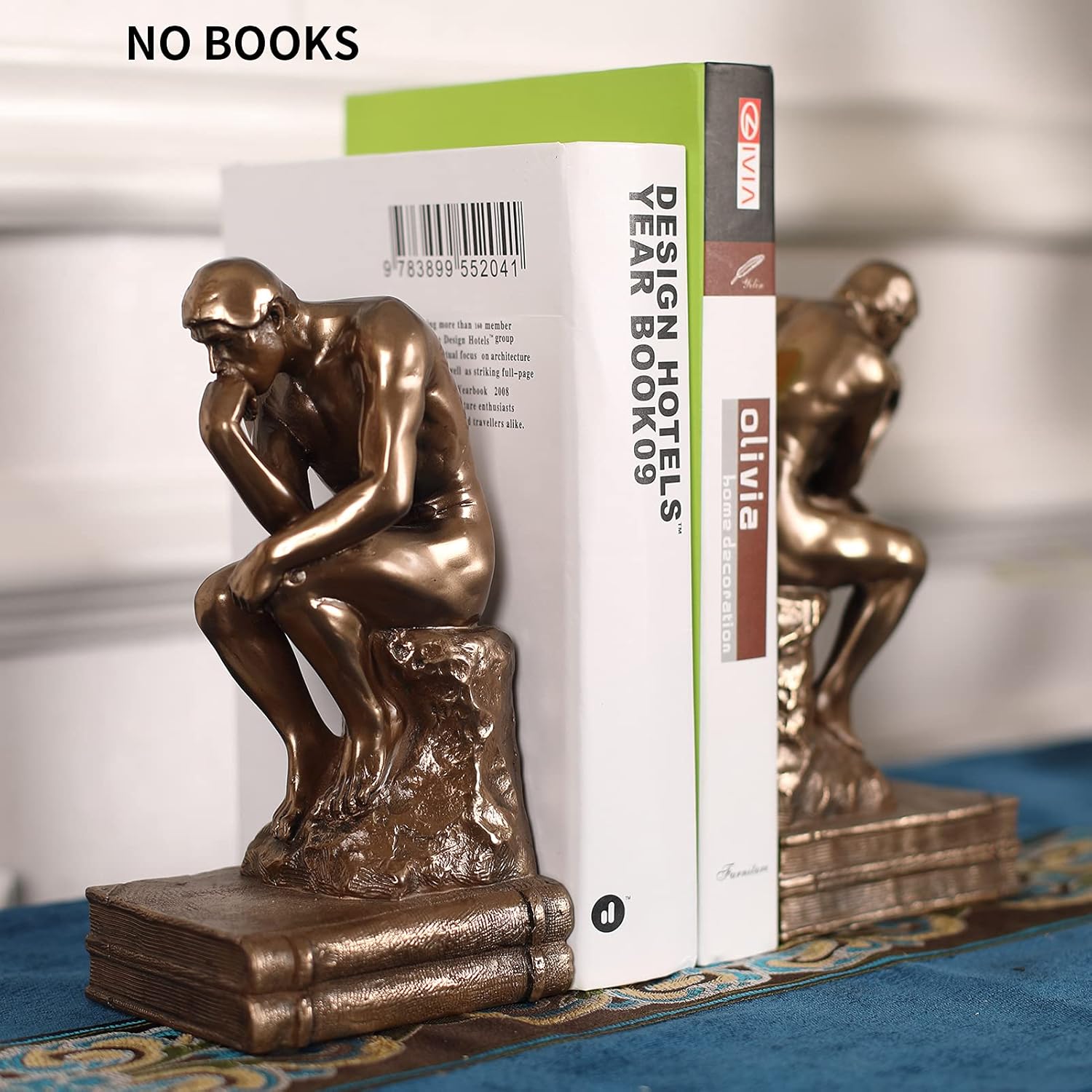Magicsculp Thinker Statue Bookends in Cold Cast Bronze 1