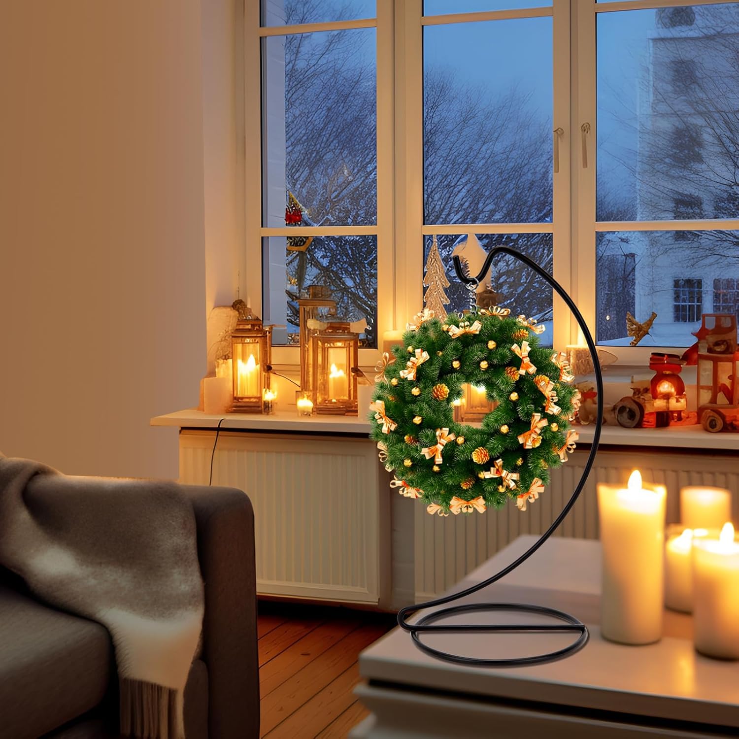 Abom 9in Ornament Display Stand 3 Pack Hanging Hook Hanger for Glass Globe Air Plant Terrarium and Wedding Decor