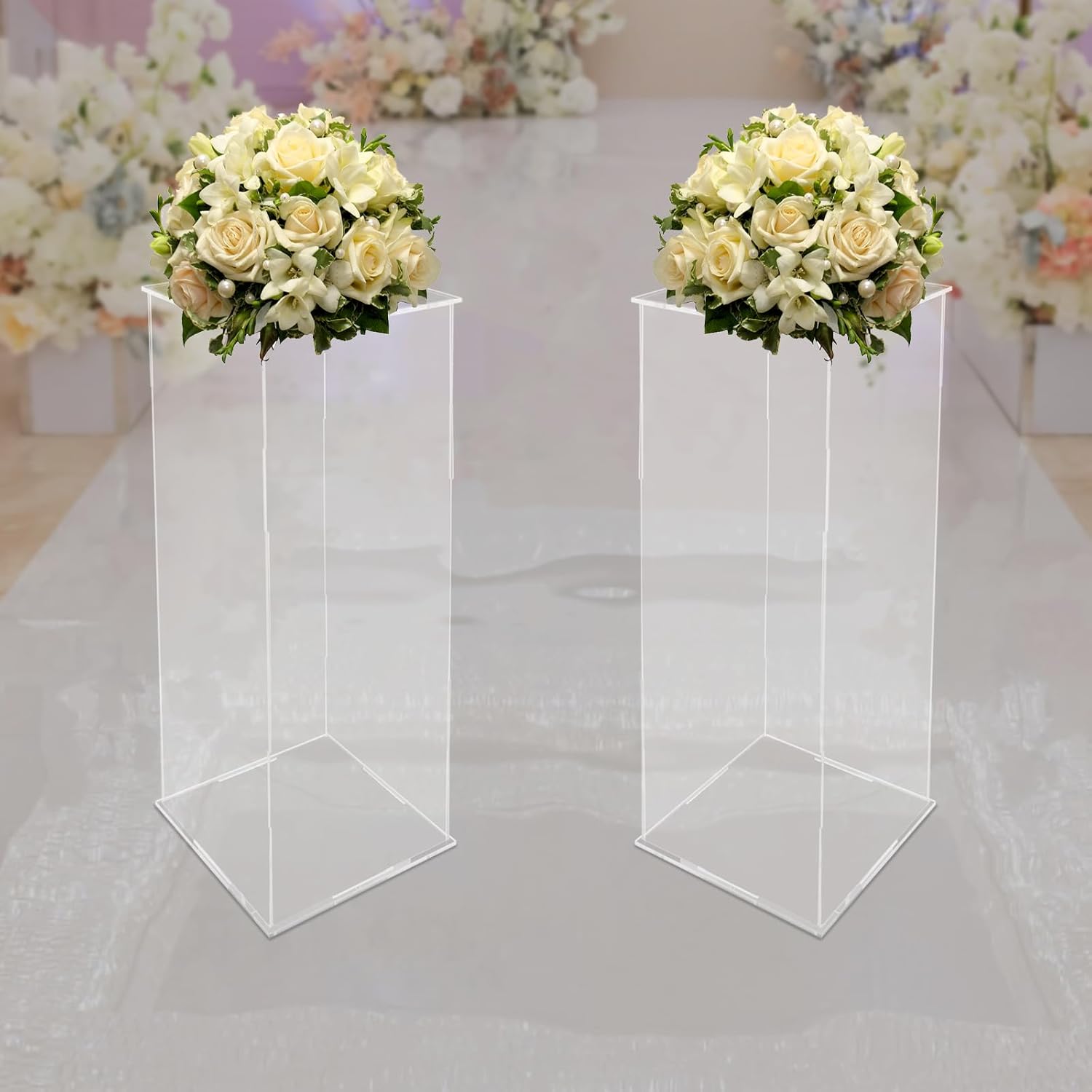 KELIBI 2PCS 31 Tall Acrylic Flower Stand Display