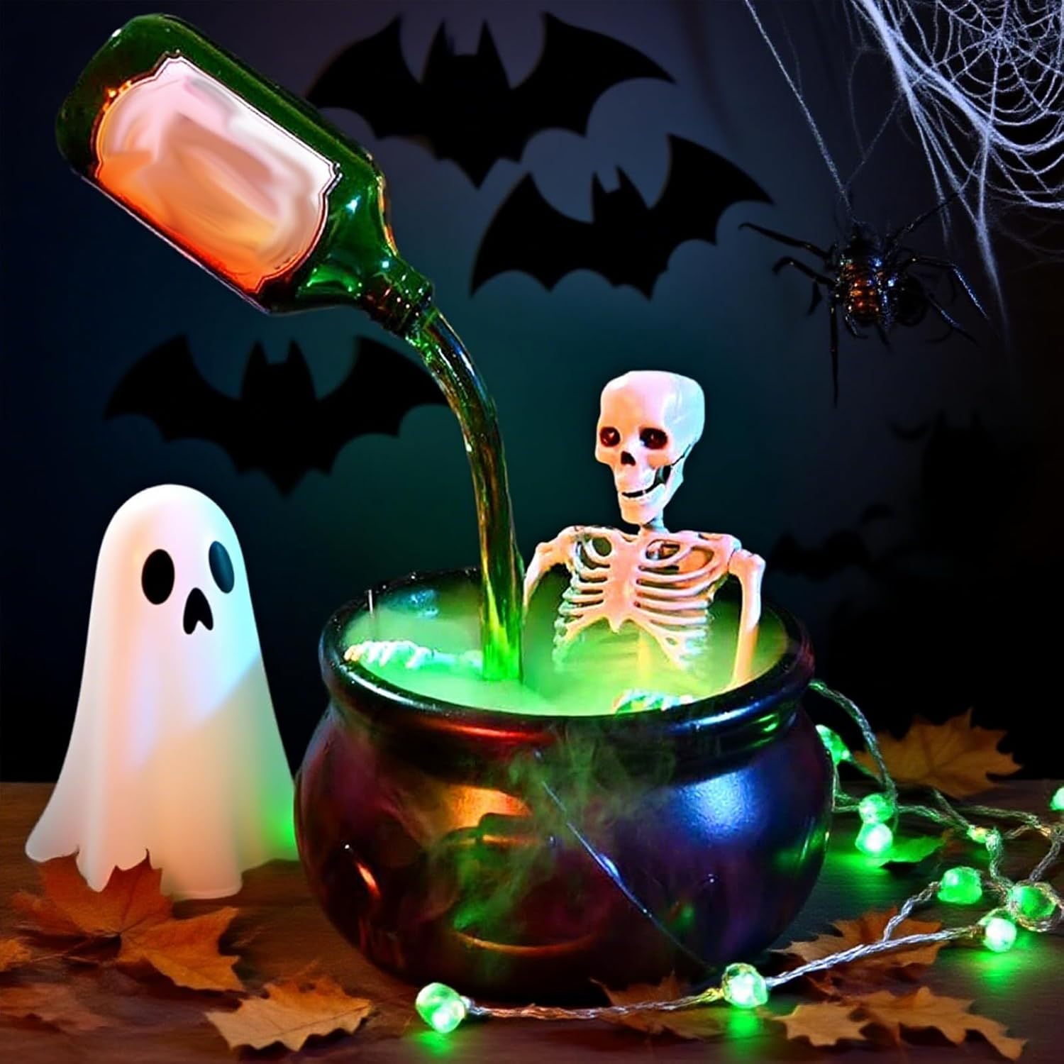 HERLYMO Halloween Decorative Bowls with Floating Bottles and Diffuser