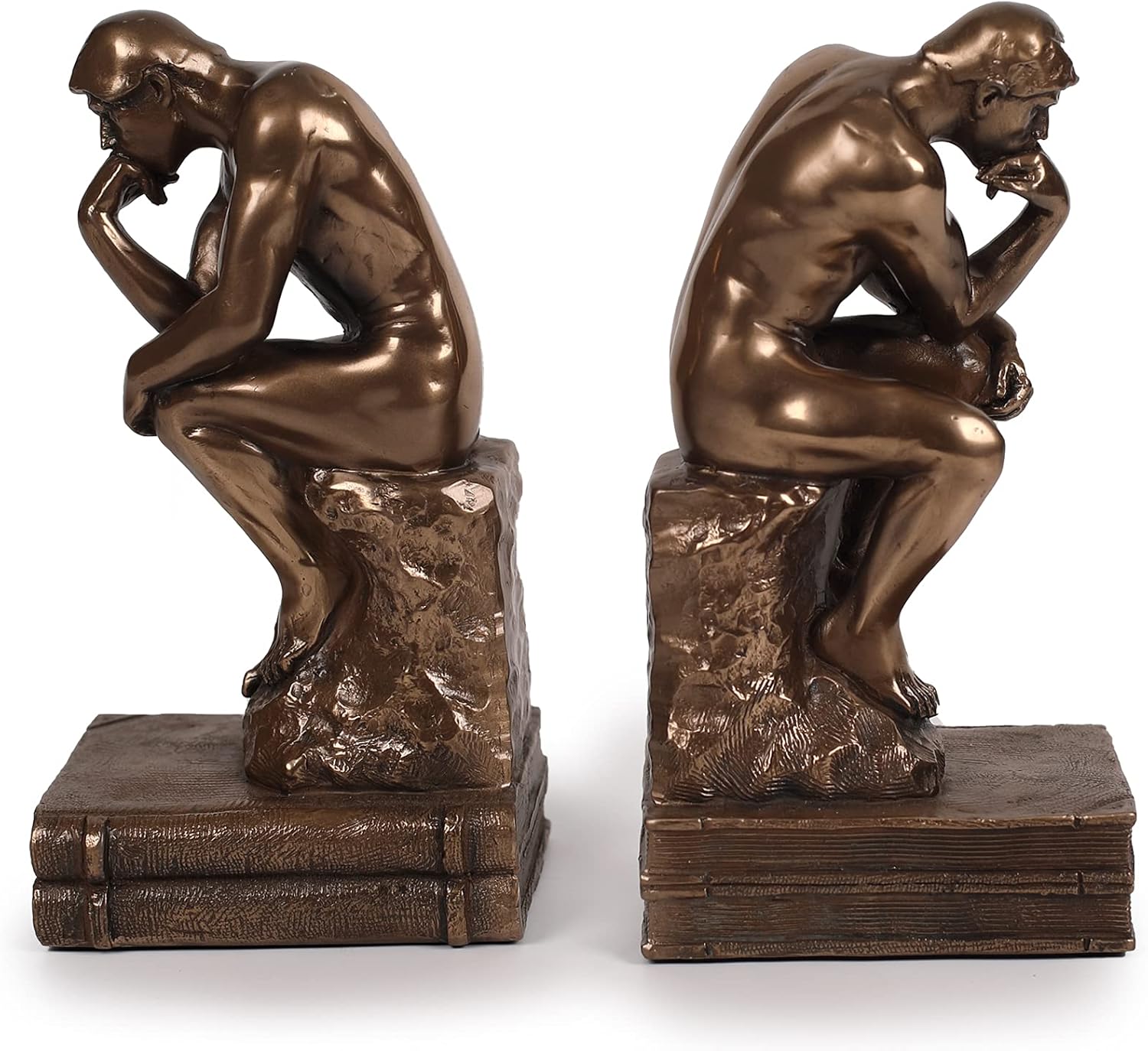 Magicsculp Thinker Statue Bookends in Cold Cast Bronze 1