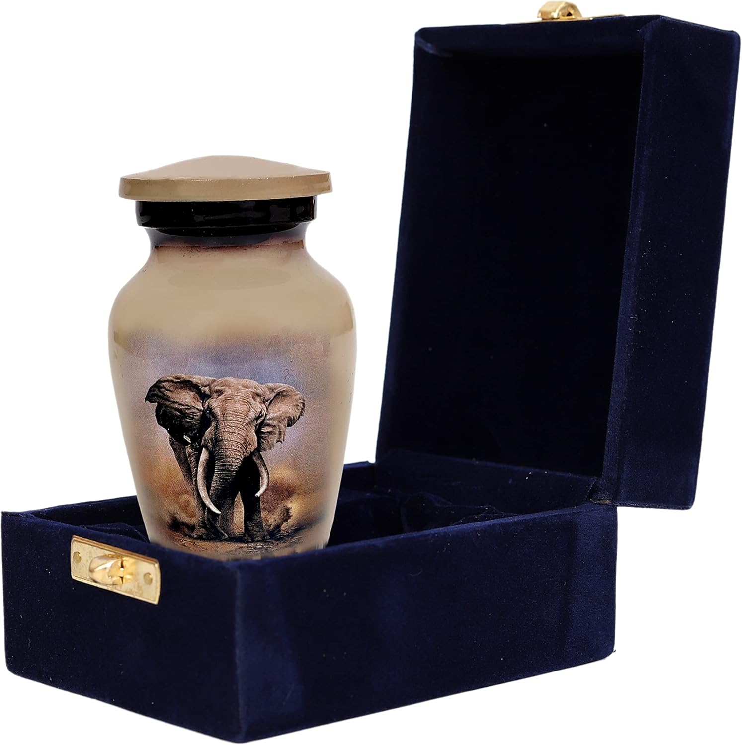 Hlc Lovely Elephant Small Keepsake Urn - Mini Memorial Urn for Human Ashes with Velvet Box Bag 3 In