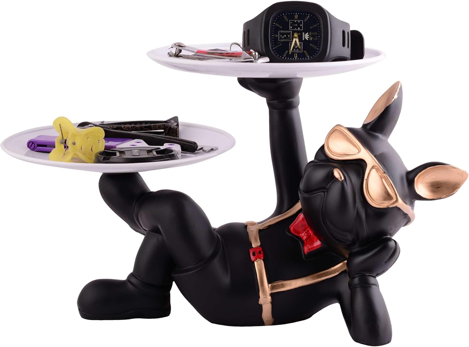 Cool Dog Sculpture with Plate for Home Decor 1