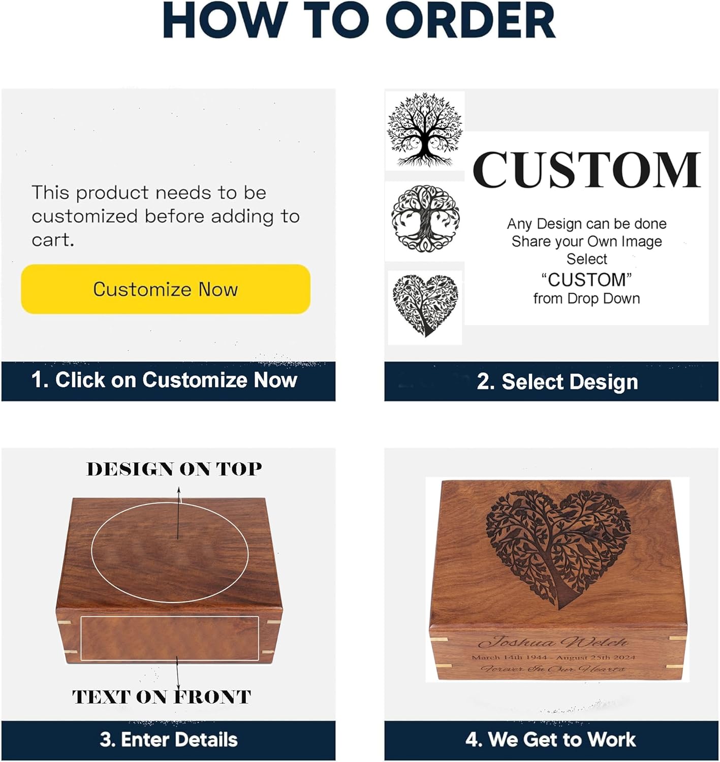 Custom Heart Urn for Human Ashes - 170 lbs Capacity