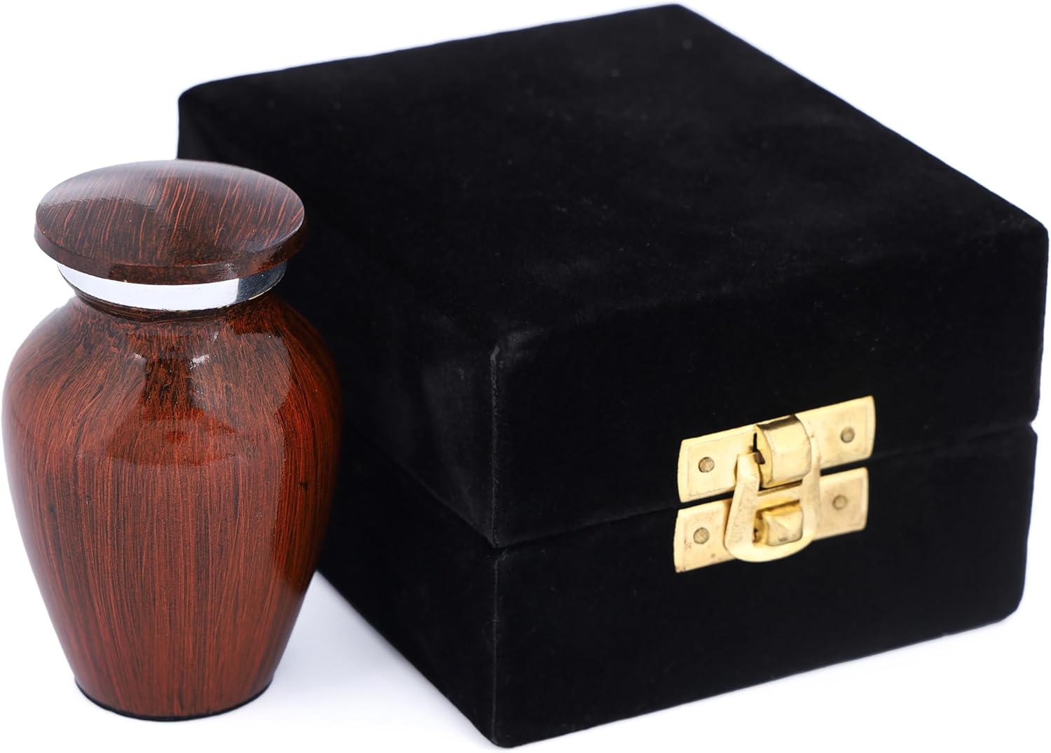Bless International Hand-Engraved Mini Brass Urn with Lid 3 Inch Keepsake for Ashes or Memorials