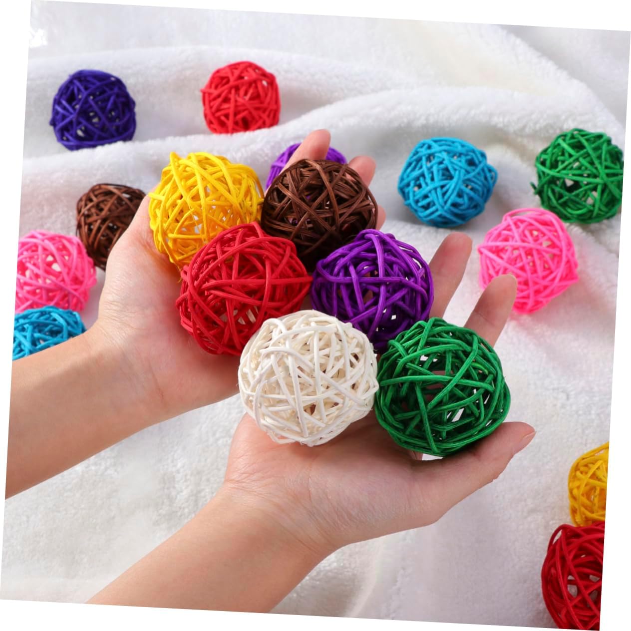 Cabilock 10pcs Assorted Rattan Decorative Balls
