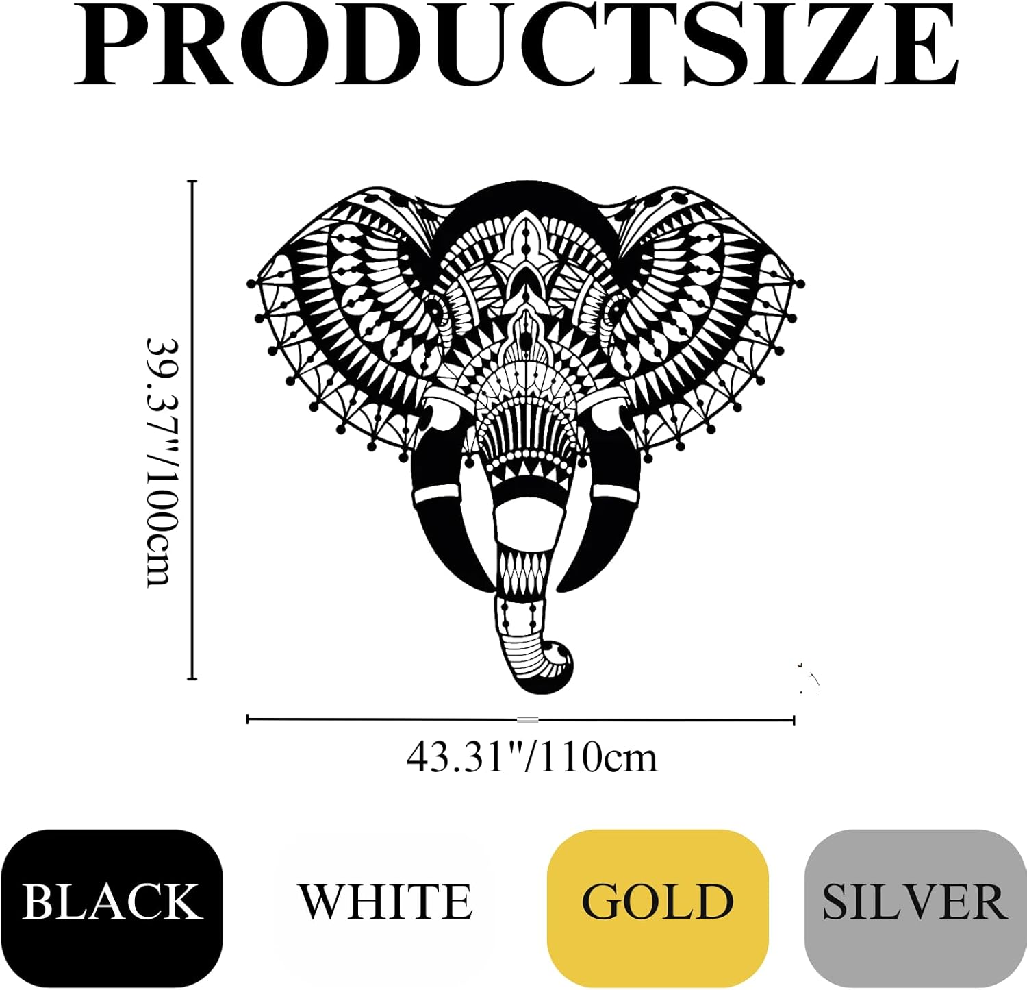 Fayholy Elephant Metal Wall Art Decor 275x251