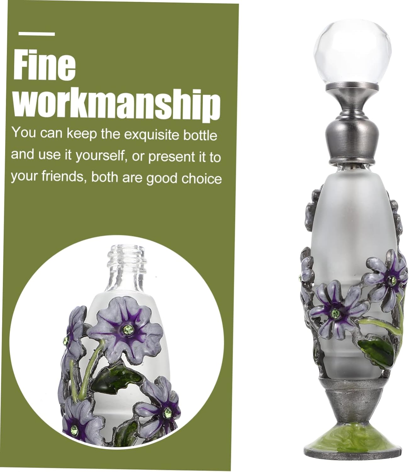 Vintage Refillable Essential Oil Bottle Set for Travel and Home Use